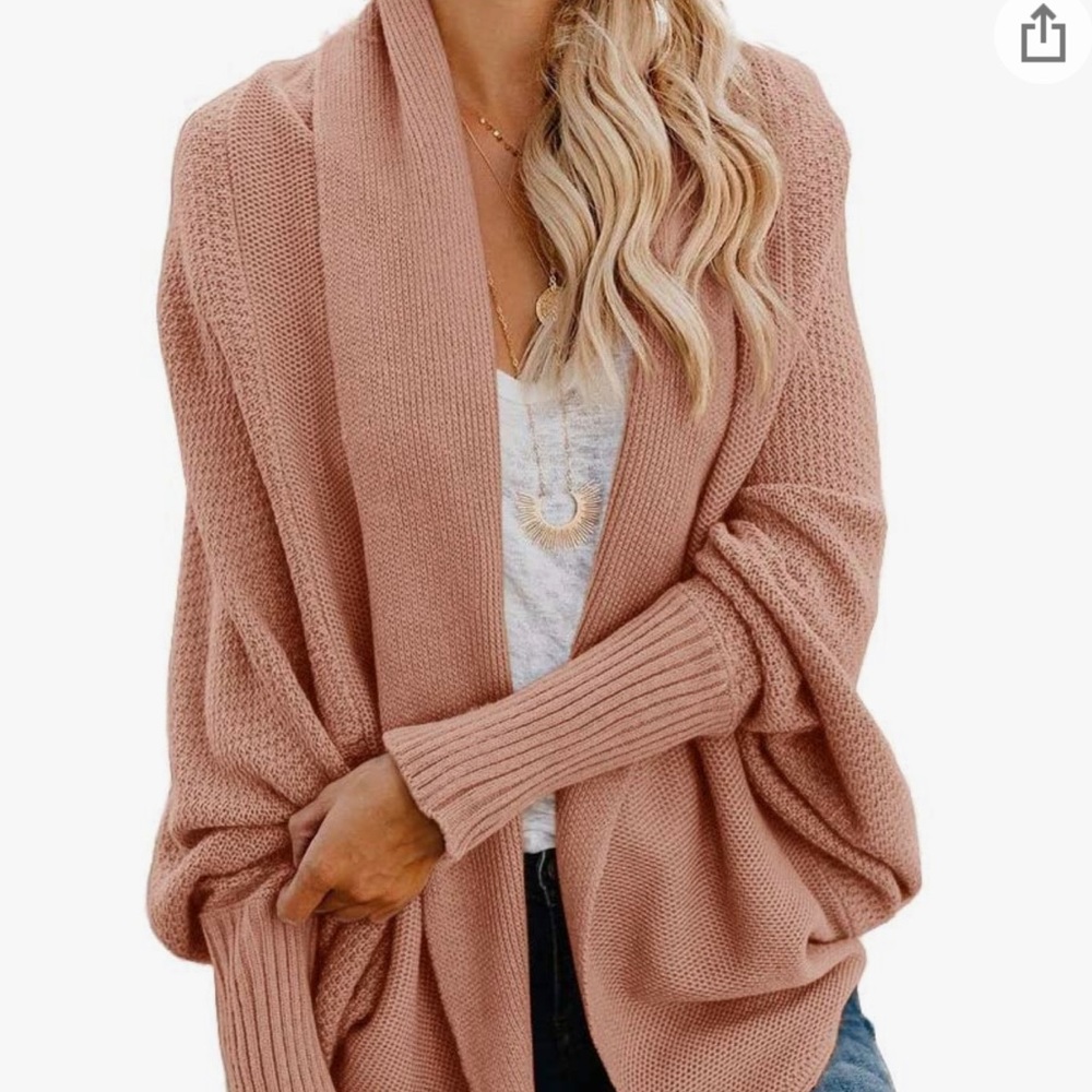 Women's Kimono Batwing Cable Knitted Slouchy Oversized Wrap Cardigan Sweater
